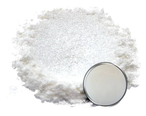 Powdered pigment by eye candy pigments for epoxy resin projects. In the color Sayu White.