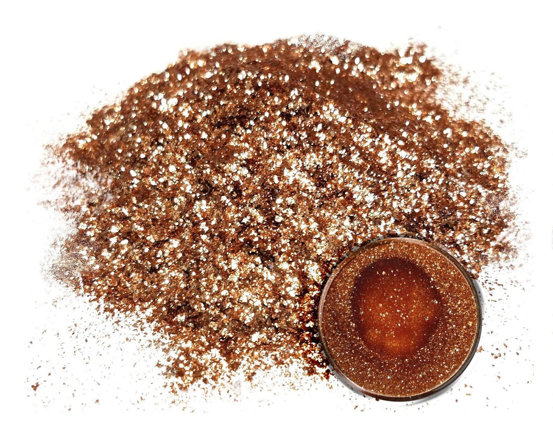 Powdered pigment by eye candy pigments for epoxy resin projects. In the color Vibrant Bronze.
